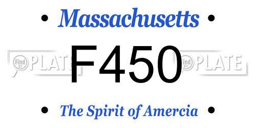 F450 Massachusetts License Plate
