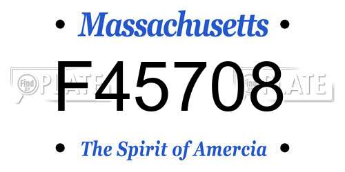 F45708 Massachusetts License Plate