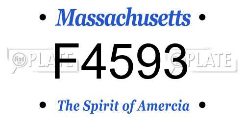 F4593 Massachusetts License Plate