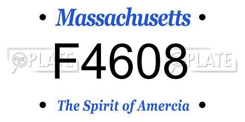 F4608 Massachusetts License Plate