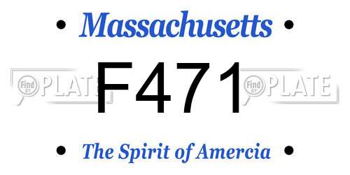 F471 Massachusetts License Plate
