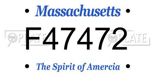 F47472 Massachusetts License Plate