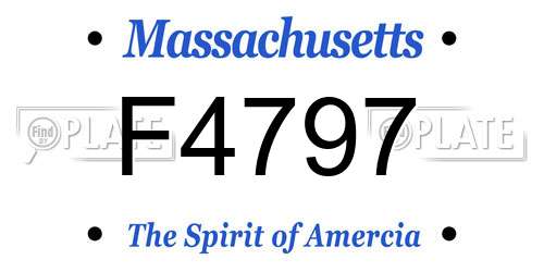 F4797 Massachusetts License Plate