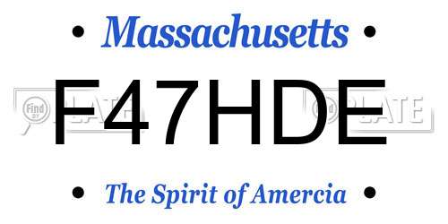 F47HDE Massachusetts License Plate