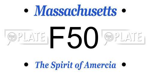 F50 Massachusetts License Plate