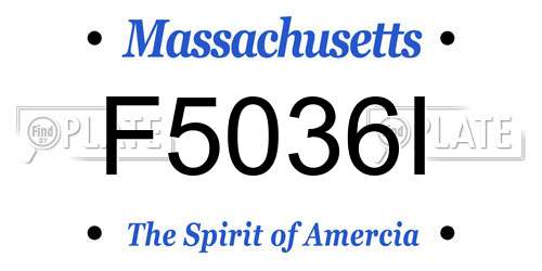 F5036I Massachusetts License Plate
