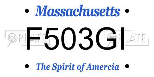 F503GI Massachusetts License Plate