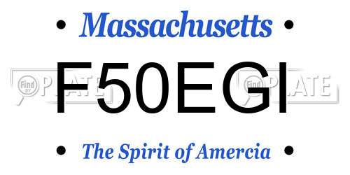 F50EGI Massachusetts License Plate