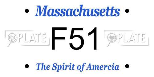 F51 Massachusetts License Plate