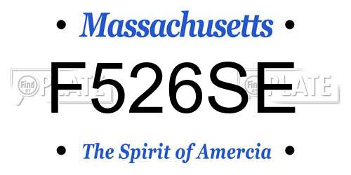 F526SE Massachusetts License Plate