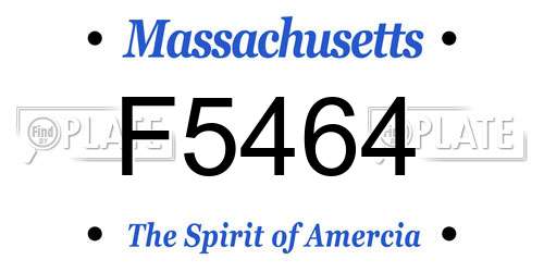 F5464 Massachusetts License Plate