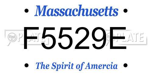 F5529E Massachusetts License Plate