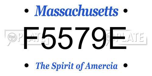 F5579E Massachusetts License Plate