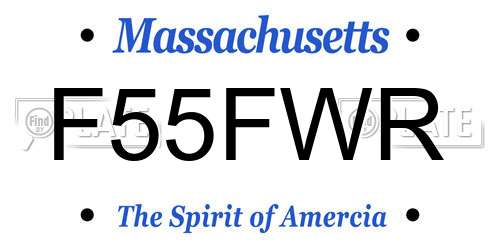 F55FWR Massachusetts License Plate