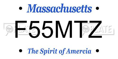F55MTZ Massachusetts License Plate