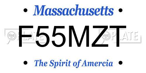 F55MZT Massachusetts License Plate