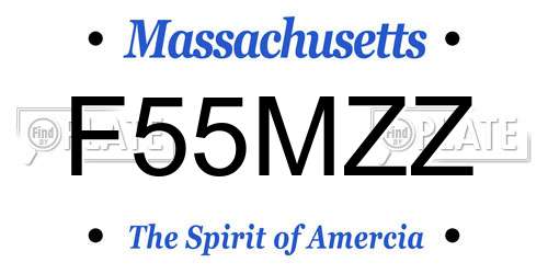 F55MZZ Massachusetts License Plate