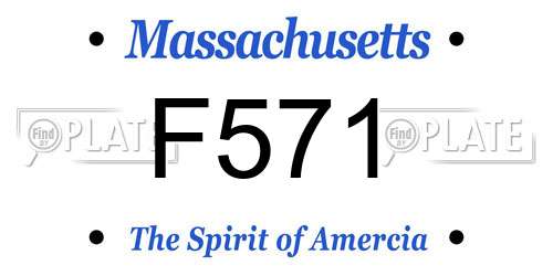 F571 Massachusetts License Plate