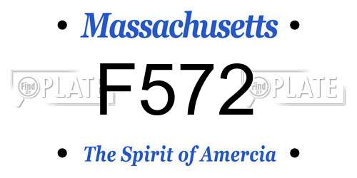 F572 Massachusetts License Plate
