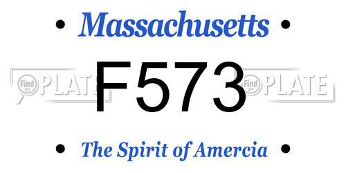 F573 Massachusetts License Plate