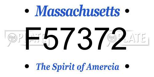 F57372 Massachusetts License Plate