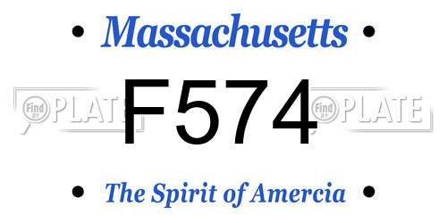 F574 Massachusetts License Plate