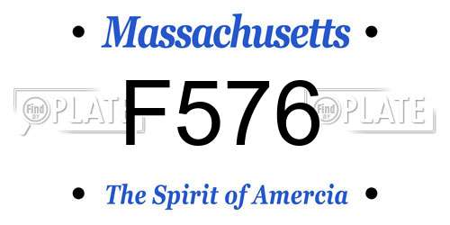 F576 Massachusetts License Plate