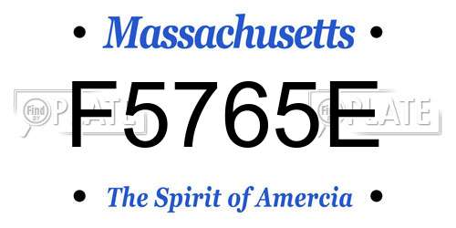F5765E Massachusetts License Plate