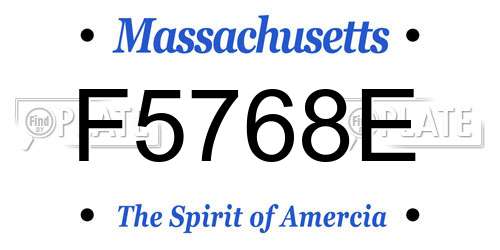 F5768E Massachusetts License Plate