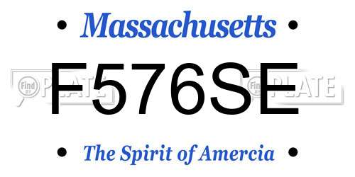 F576SE Massachusetts License Plate