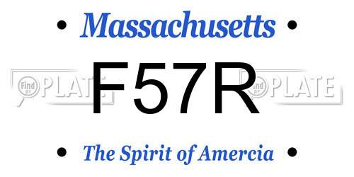 F57R Massachusetts License Plate
