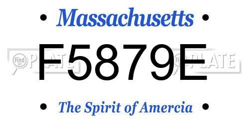 F5879E Massachusetts License Plate