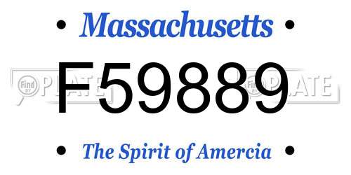 F59889 Massachusetts License Plate