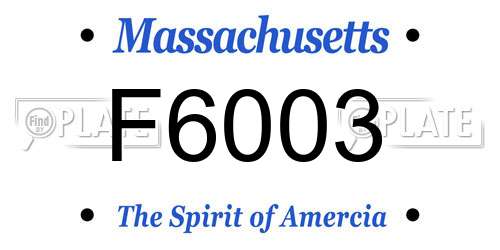 F6003 Massachusetts License Plate