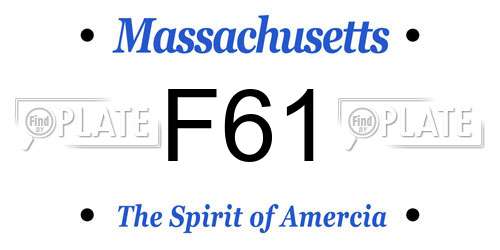 F61 Massachusetts License Plate