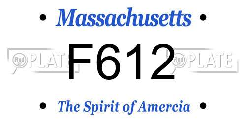 F612 Massachusetts License Plate