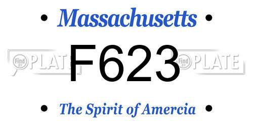 F623 Massachusetts License Plate