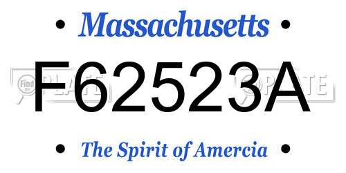 F62523A Massachusetts License Plate