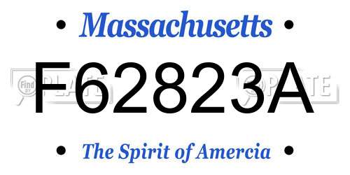 F62823A Massachusetts License Plate