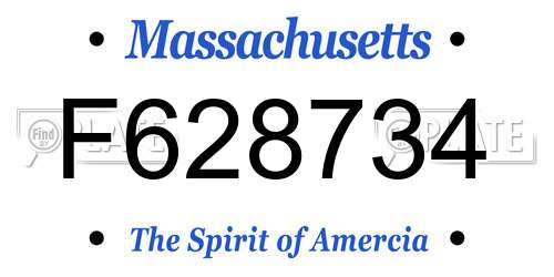 F628734 Massachusetts License Plate