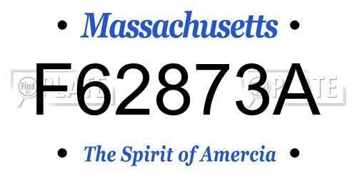 F62873A Massachusetts License Plate