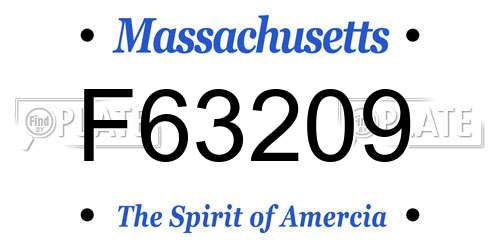 F63209 Massachusetts License Plate