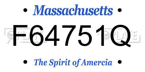 F64751Q Massachusetts License Plate