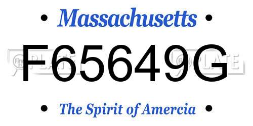 F65649G Massachusetts License Plate
