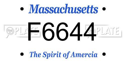 F6644 Massachusetts License Plate