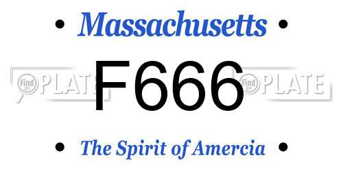 F666 Massachusetts License Plate