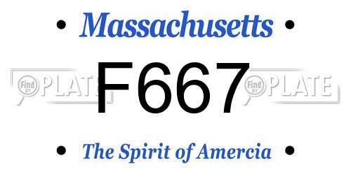 F667 Massachusetts License Plate