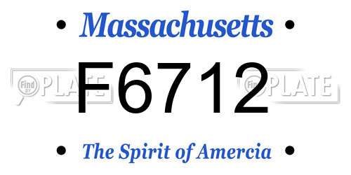 F6712 Massachusetts License Plate