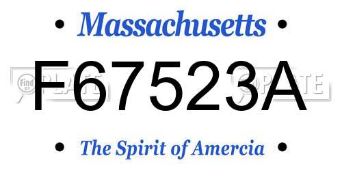 F67523A Massachusetts License Plate