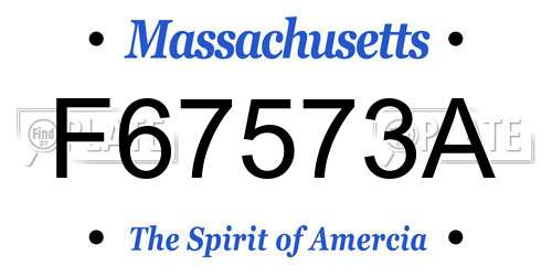 F67573A Massachusetts License Plate